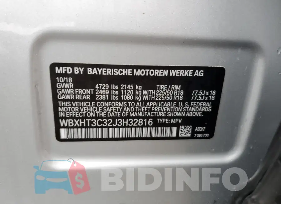WBXHT3C32J3H32816 Photo# 12