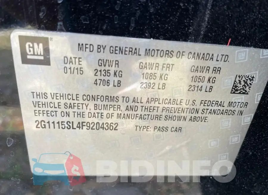 2G1115SL4F9204362 Photo# 10