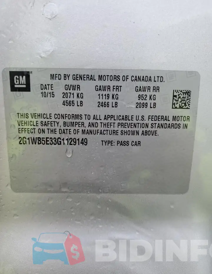 2G1WB5E33G1129149 Photo# 12