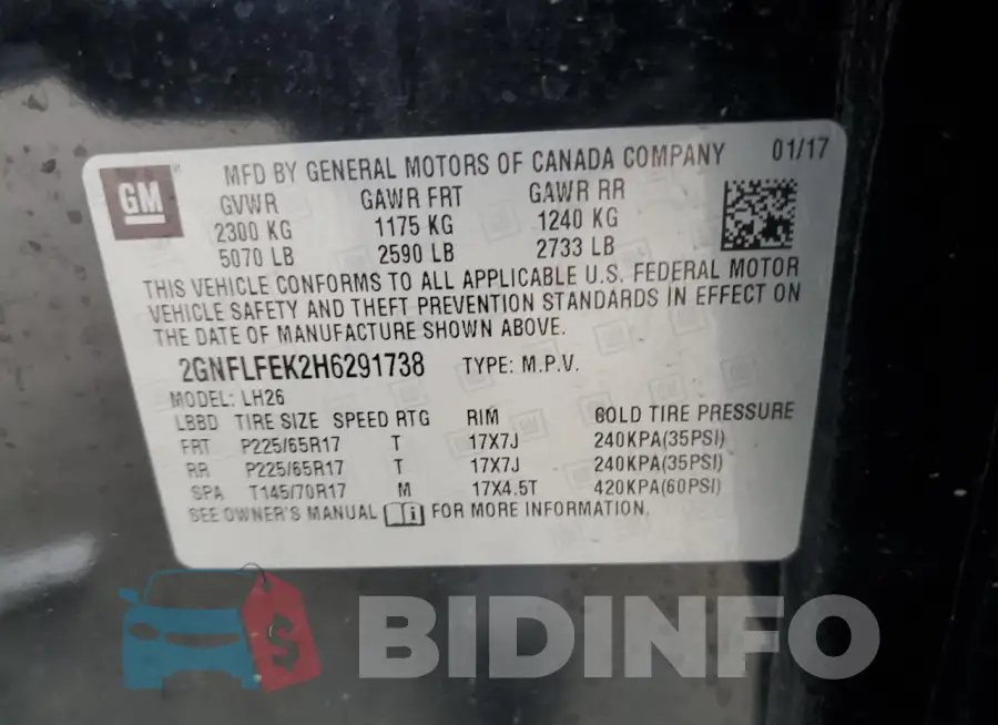 2GNFLFEK2H6291738 Photo# 12