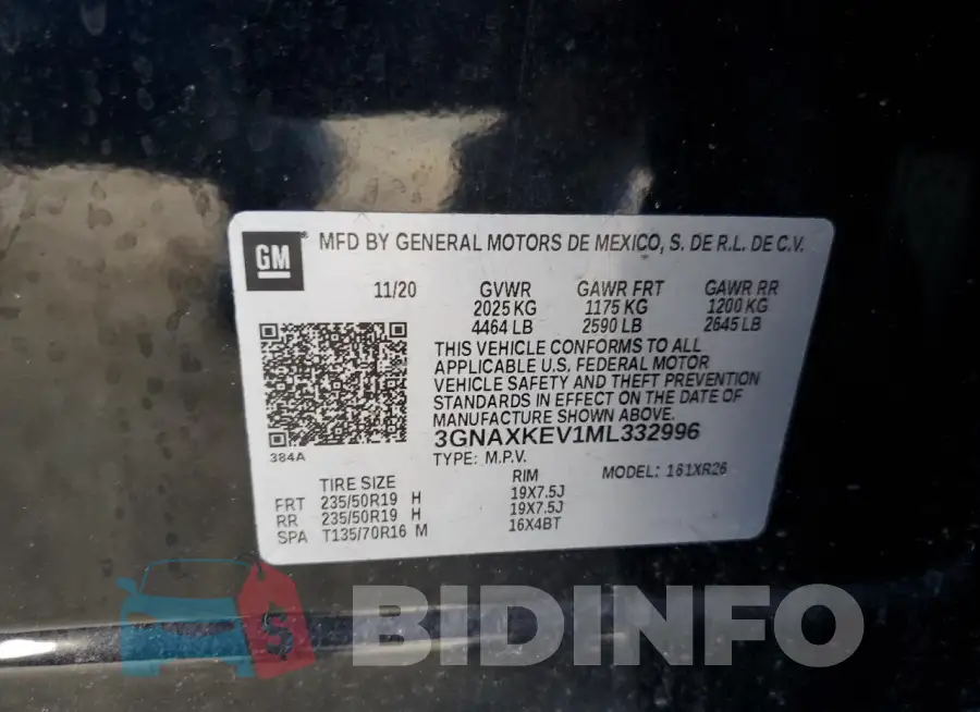 3GNAXKEV1ML332996 Photo# 13