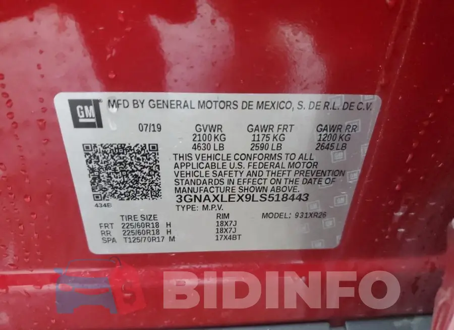 3GNAXLEX9LS518443 Photo# 13