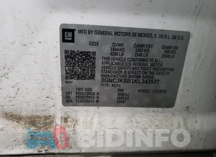 3GNCJKSB1KL343577 Photo# 13