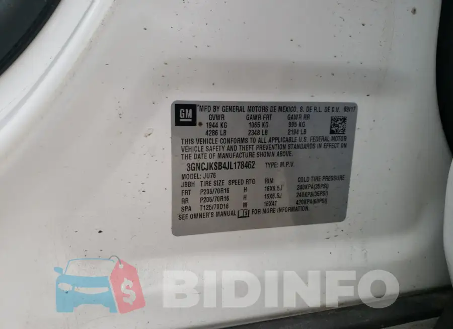 3GNCJKSB4JL178462 Photo# 12