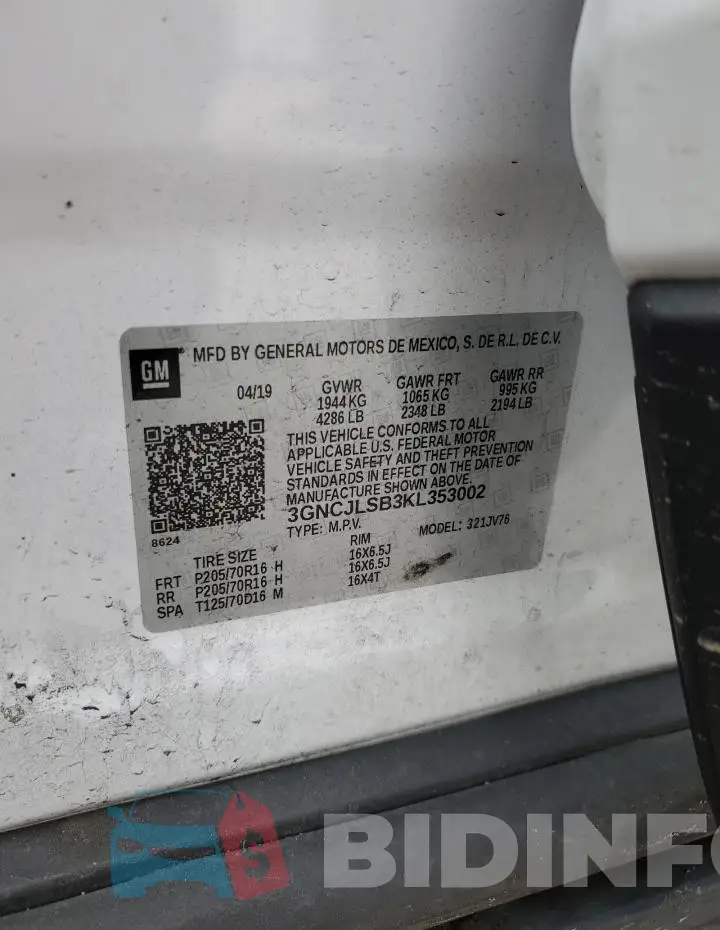 3GNCJLSB3KL353002 Photo# 12