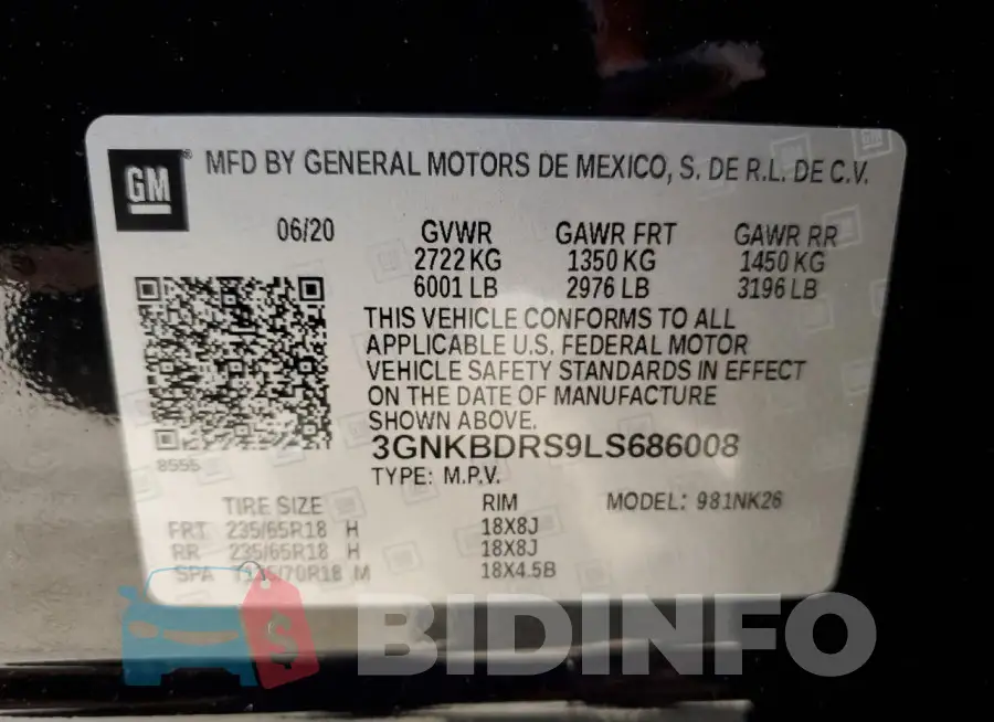 3GNKBDRS9LS686008 Photo# 14