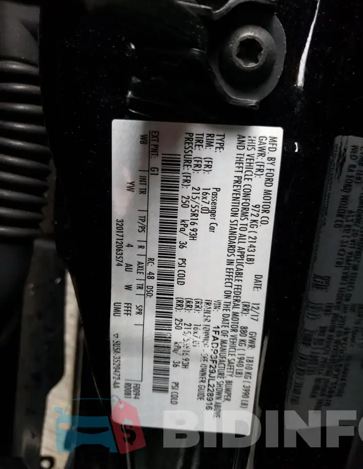 1FADP3F29JL228916 Photo# 12