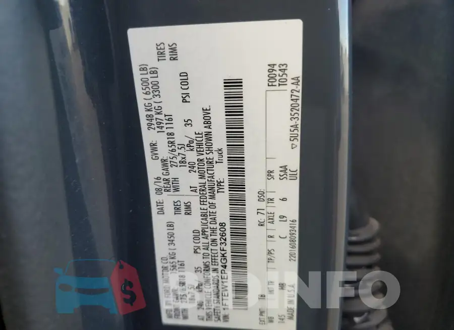1FTEW1EP4GKF32608 Photo# 12