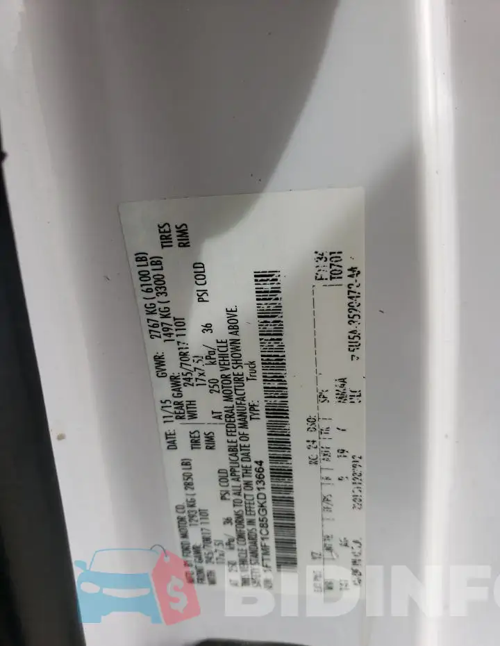 1FTMF1C85GKD13664 Photo# 13
