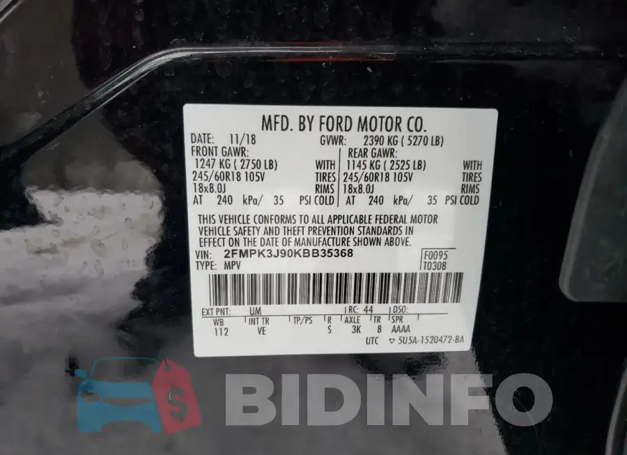 2FMPK3J90KBB35368 Photo# 12