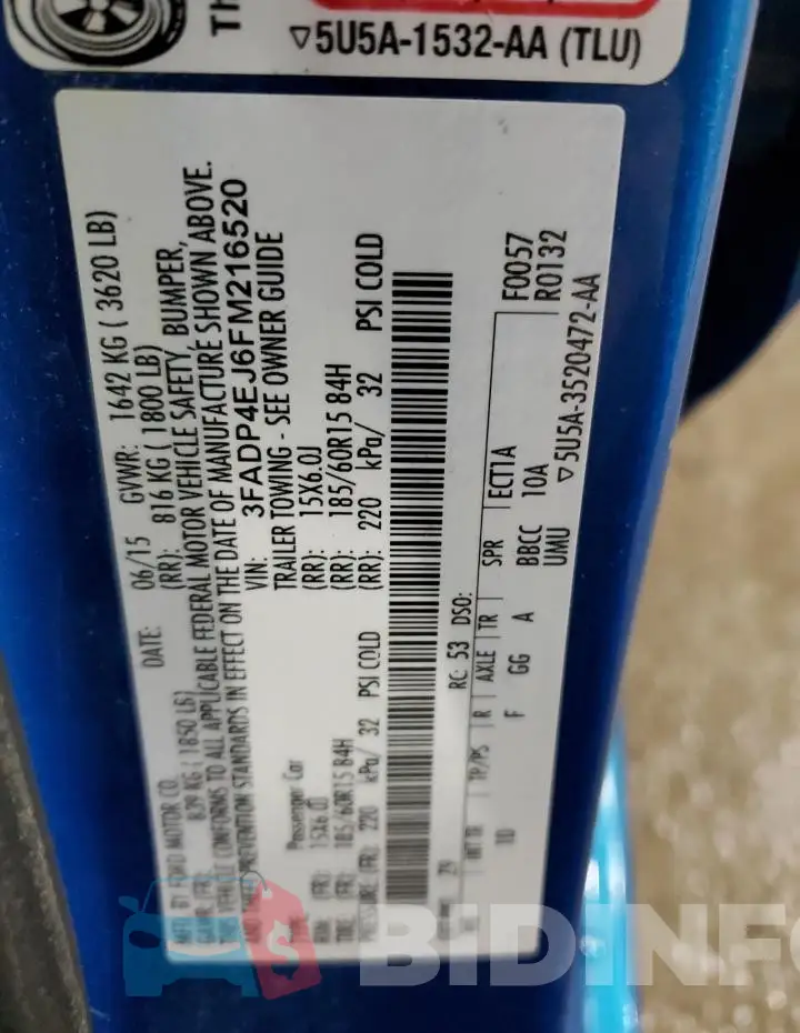 3FADP4EJ6FM216520 Photo# 12