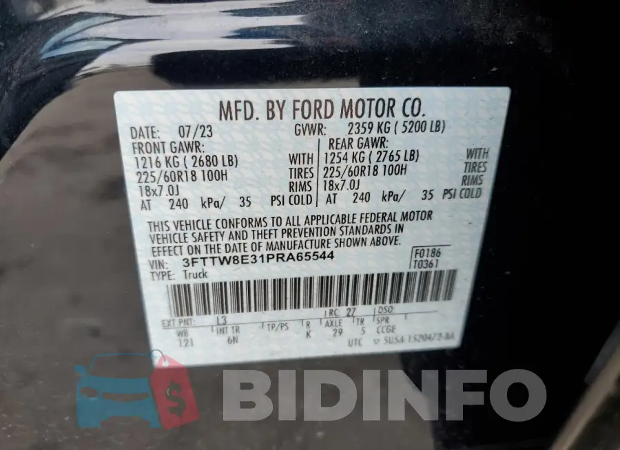 3FTTW8E31PRA65544 Photo# 12