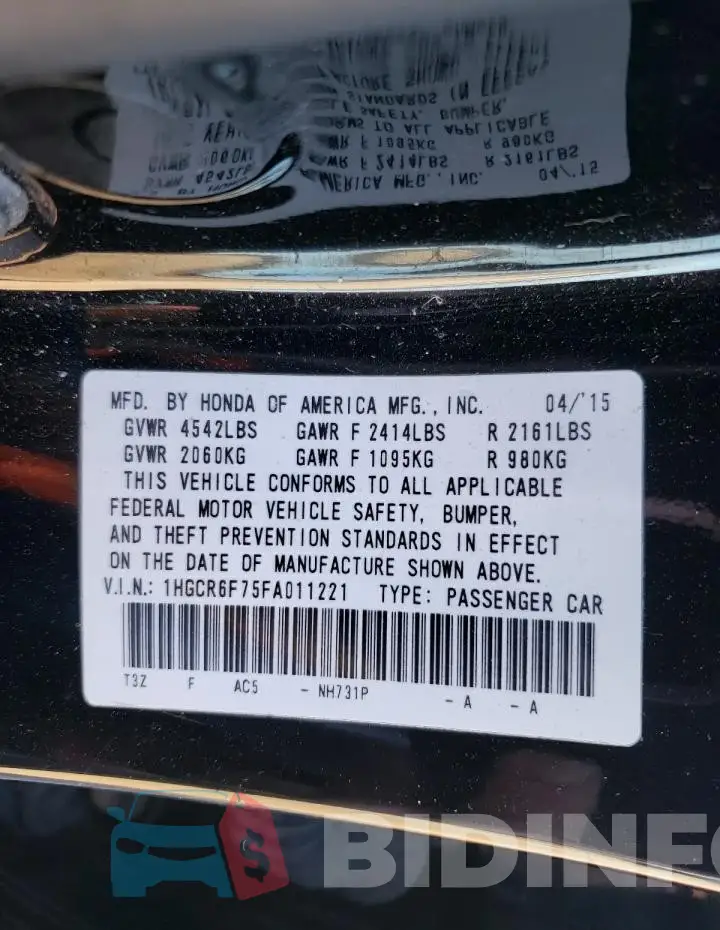 1HGCR6F75FA011221 Photo# 13