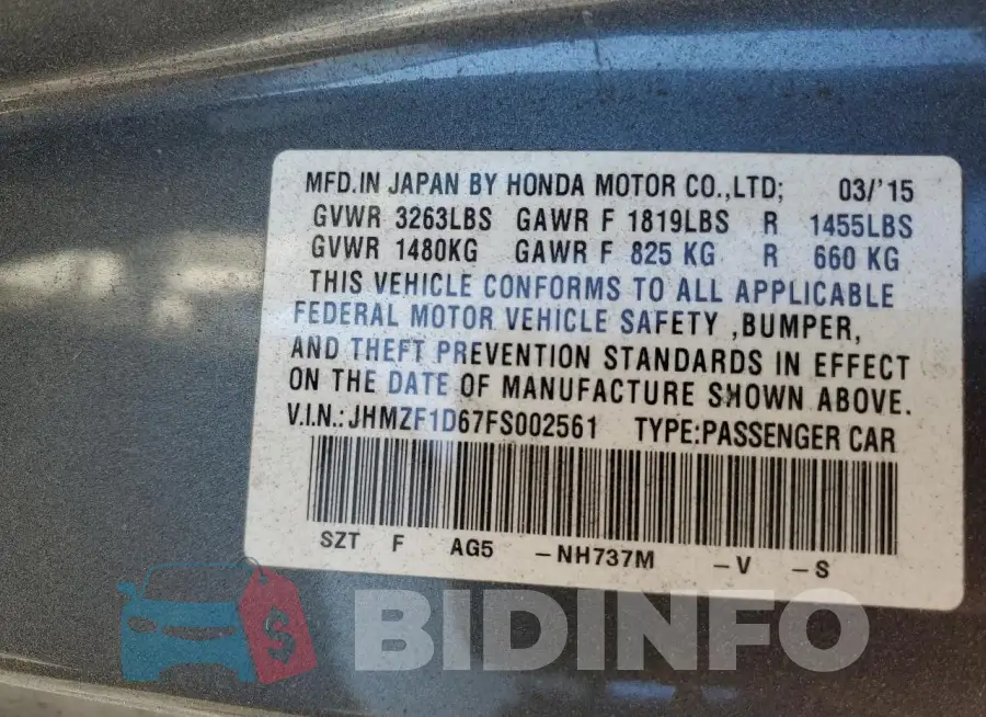 JHMZF1D67FS002561 Photo# 12