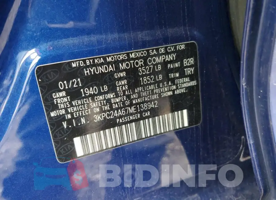 3KPC24A67ME138942 Photo# 12