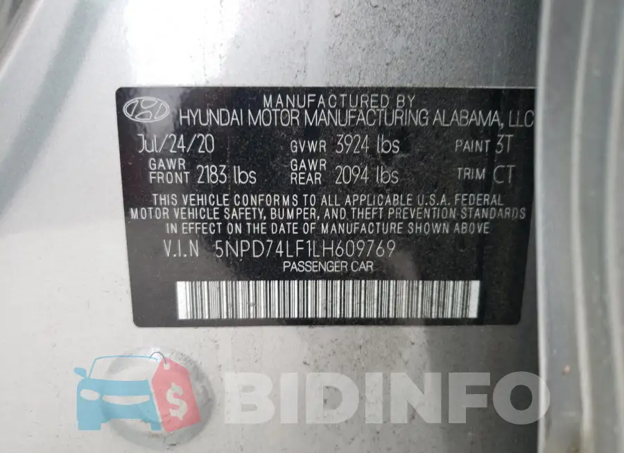5NPD74LF1LH609769 Photo# 12