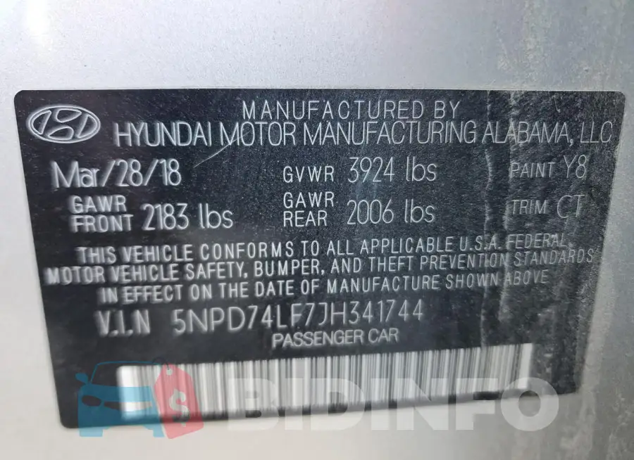5NPD74LF7JH341744 Photo# 12