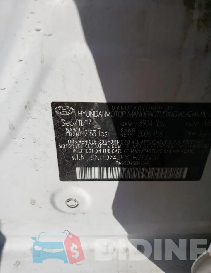 5NPD74LFXJH273410 Photo# 12