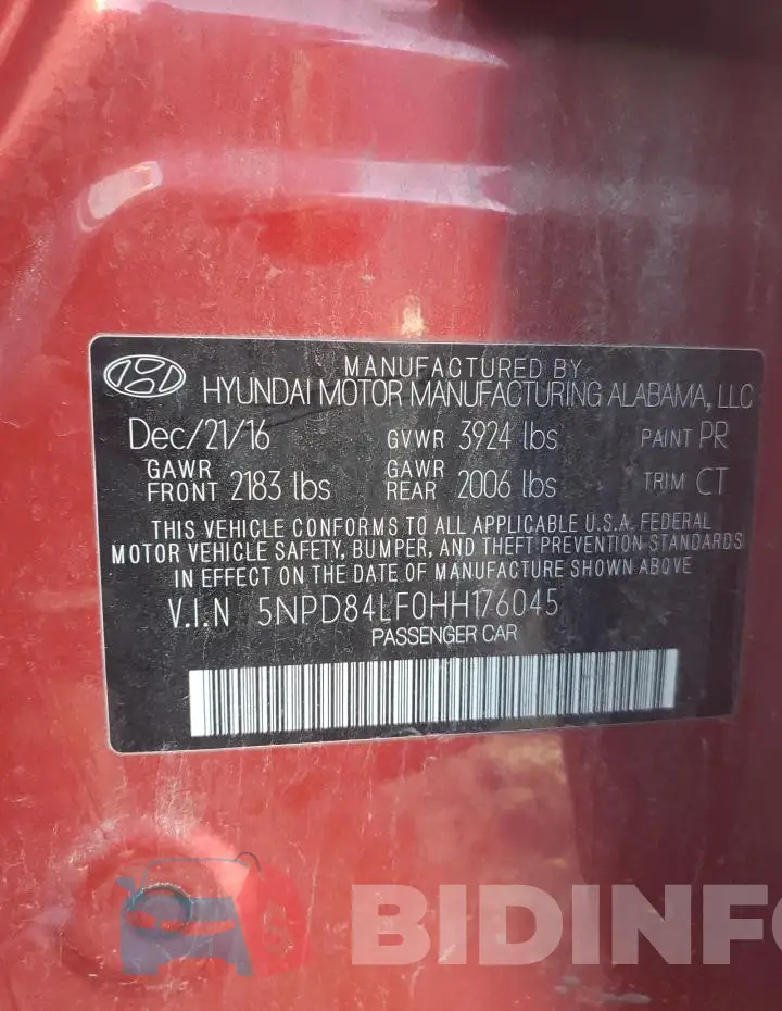 5NPD84LF0HH176045 Photo# 13