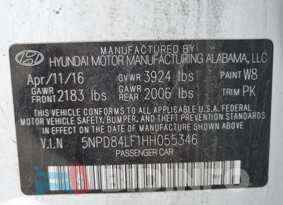 5NPD84LF1HH055346 Photo# 13