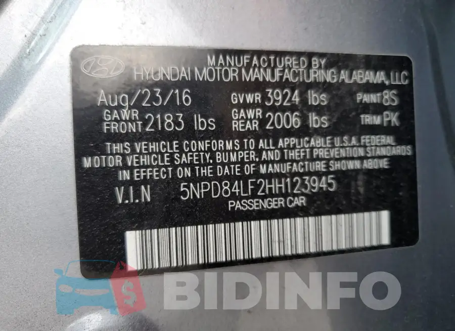 5NPD84LF2HH123945 Photo# 12
