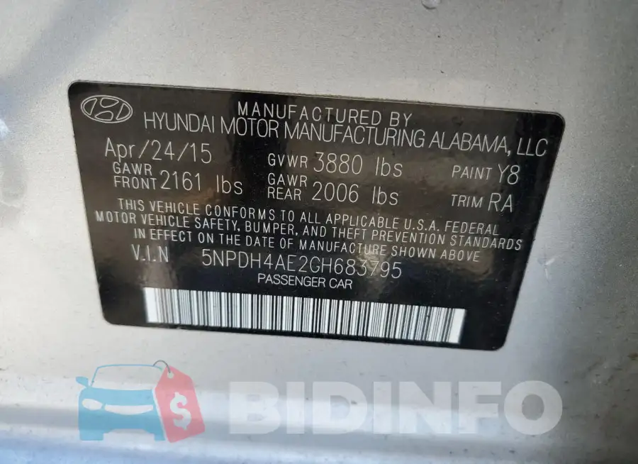 5NPDH4AE2GH683795 Photo# 13