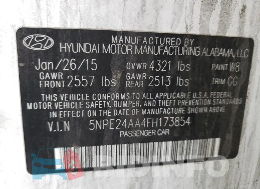 5NPE24AA4FH173854 Photo# 13