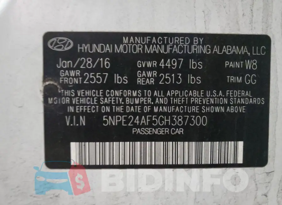 5NPE24AF5GH387300 Photo# 12