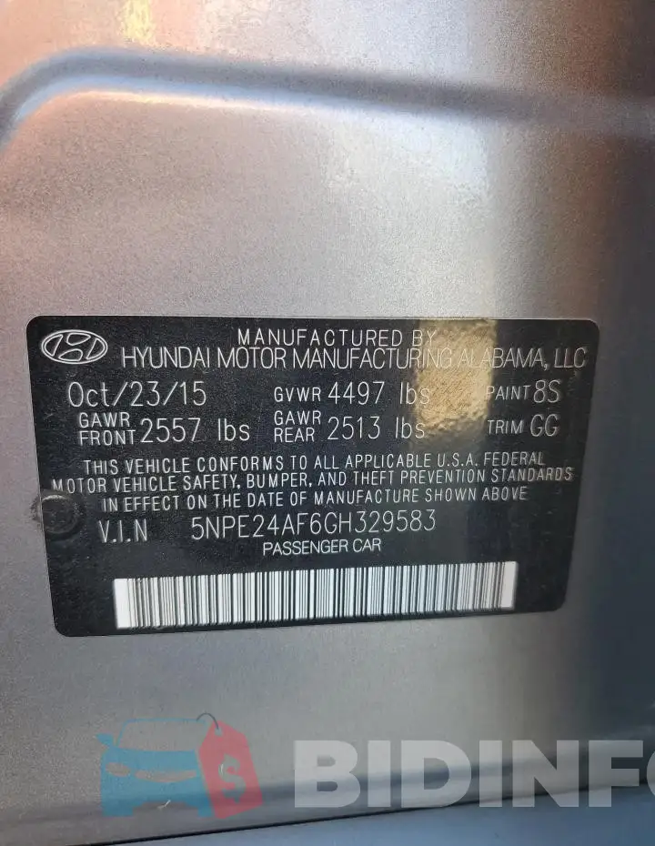5NPE24AF6GH329583 Photo# 12