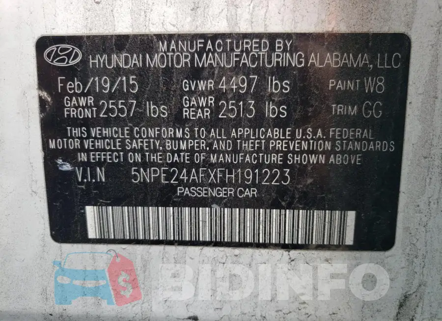 5NPE24AFXFH191223 Photo# 12