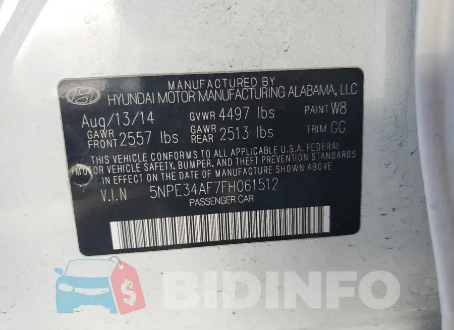 5NPE34AF7FH061512 Photo# 12