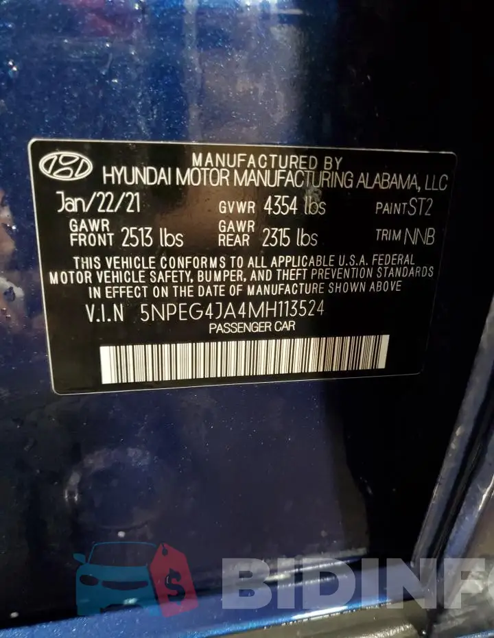 5NPEG4JA4MH113524 Photo# 12