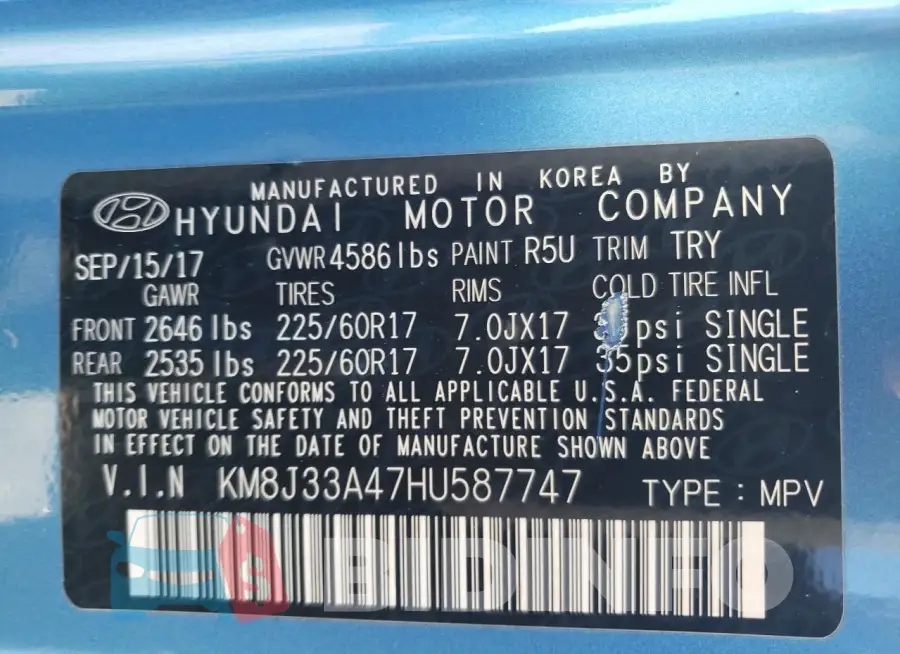 KM8J33A47HU587747 Photo# 13
