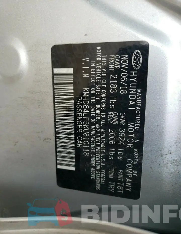 KMHD84LF5KU810118 Photo# 12