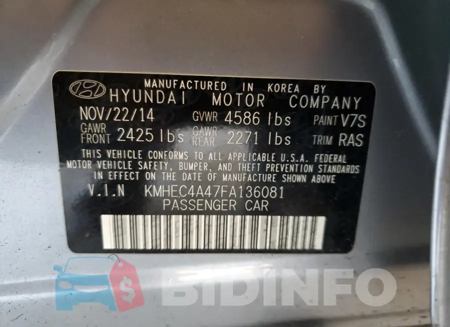 KMHEC4A47FA136081 Photo# 12