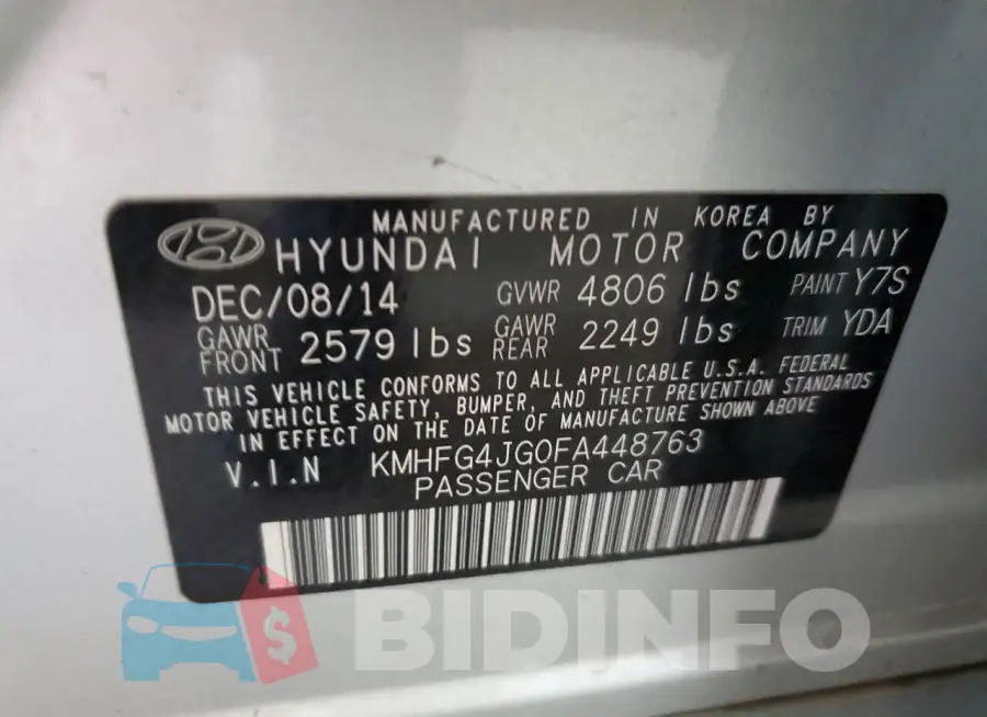 KMHFG4JG0FA448763 Photo# 12