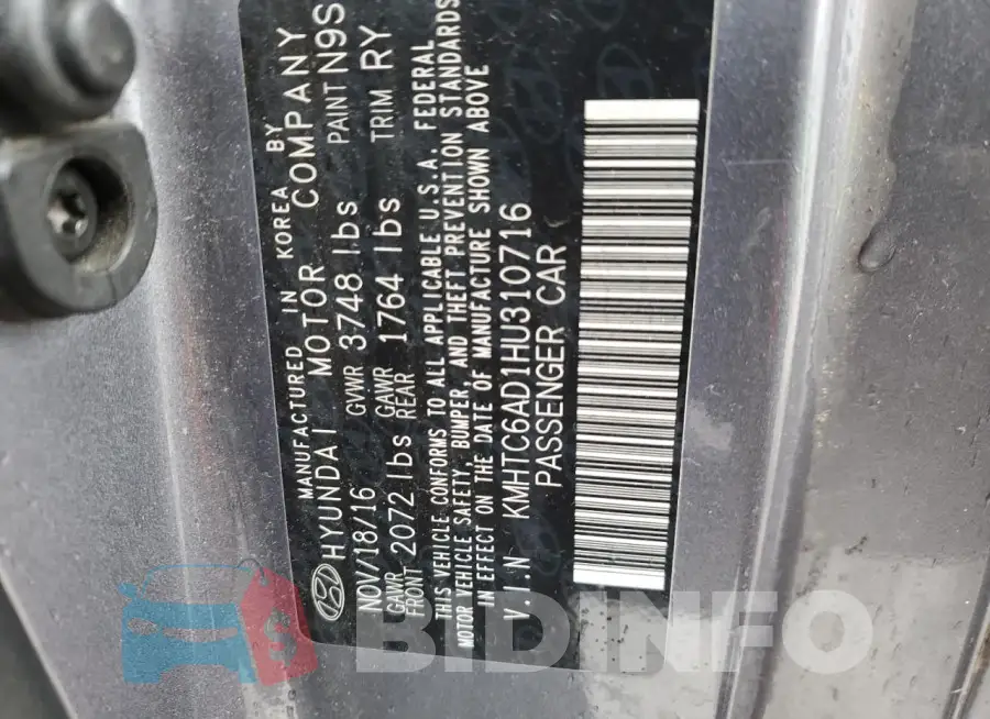 KMHTC6AD1HU310716 Photo# 12