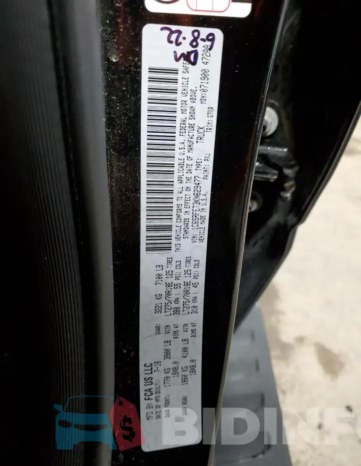 1C6SRFET3KN629477 Photo# 13