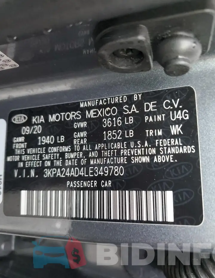 3KPA24AD4LE349780 Photo# 12