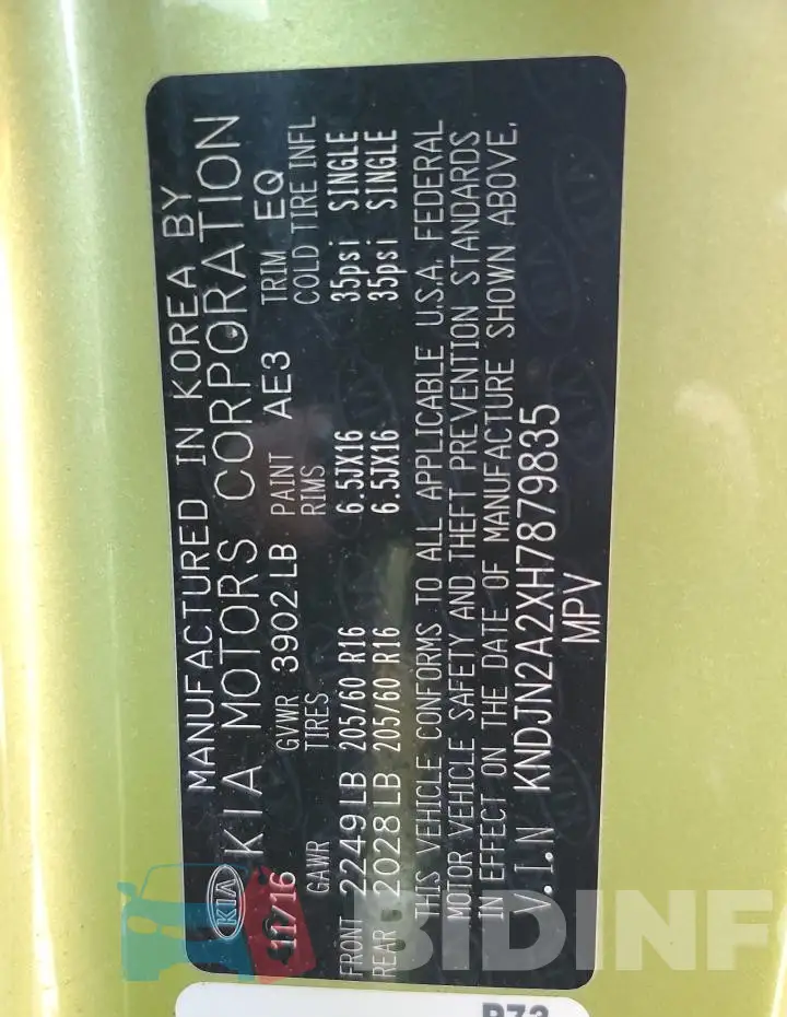 KNDJN2A2XH7879835 Photo# 12