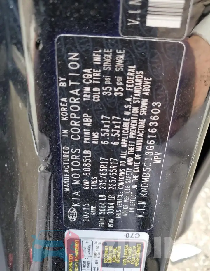 KNDMB5C13G6163603 Photo# 13