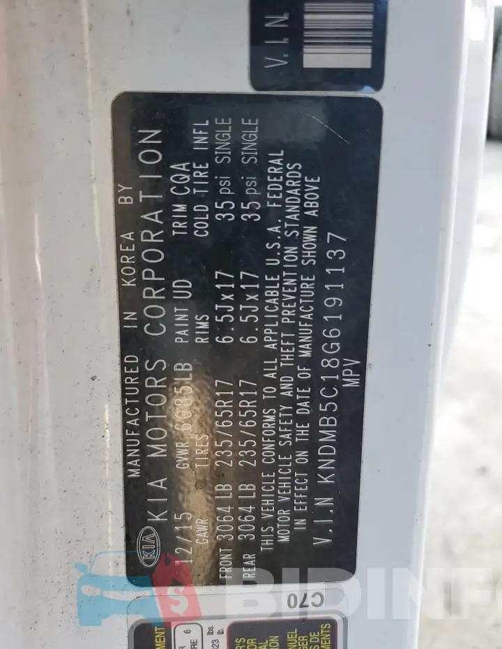 KNDMB5C18G6191137 Photo# 13