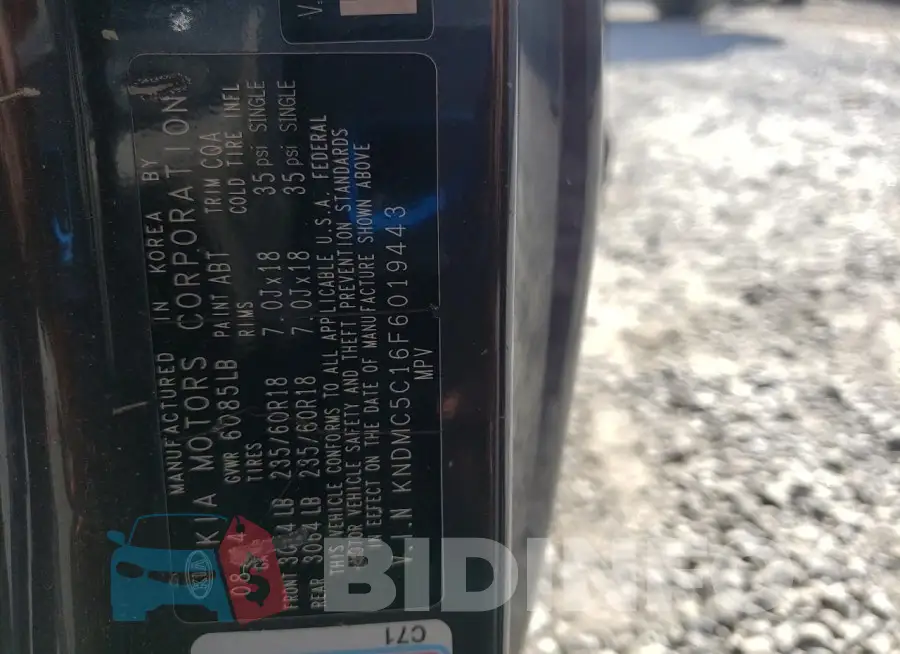 KNDMC5C16F6019443 Photo# 13