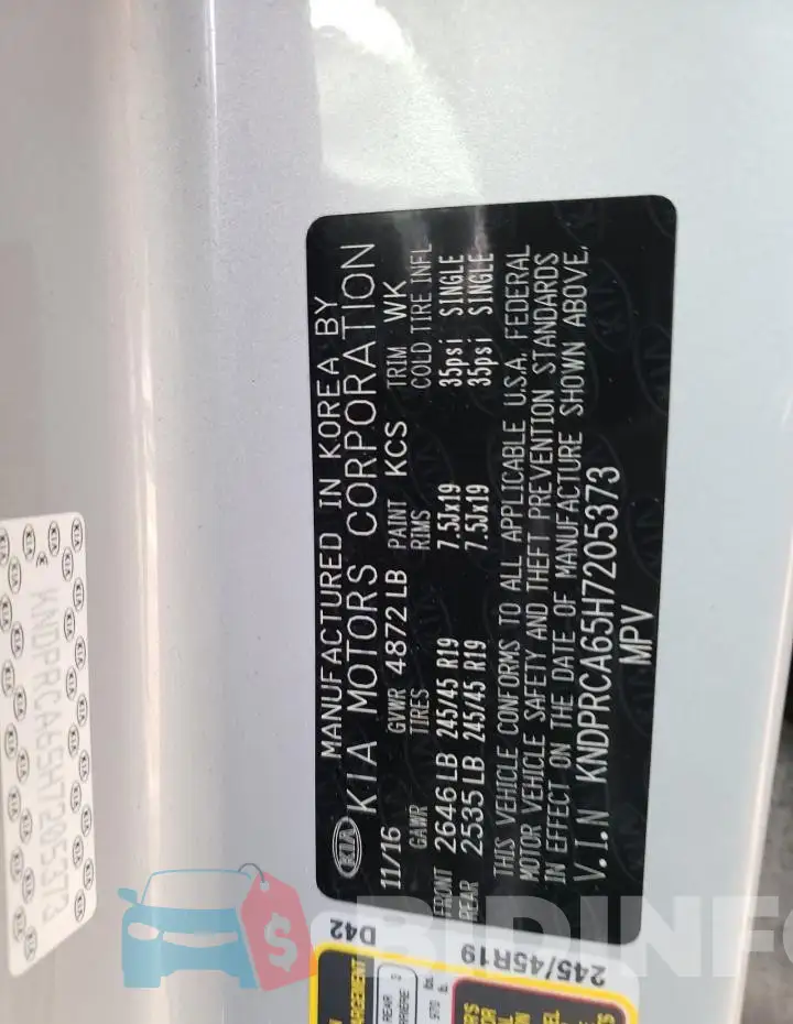 KNDPRCA65H7205373 Photo# 13