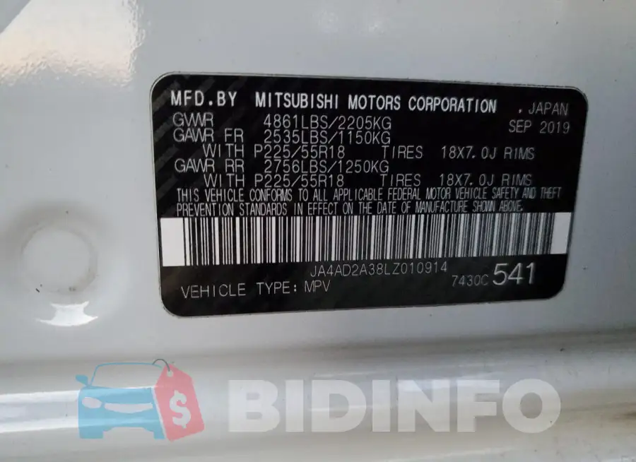 JA4AD2A38LZ010914 Photo# 12