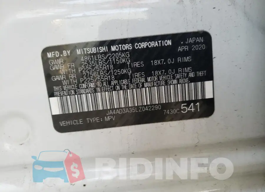 JA4AD3A35LZ042290 Photo# 13