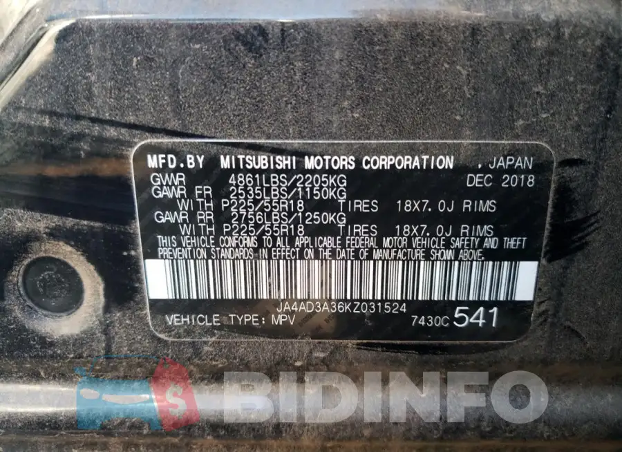 JA4AD3A36KZ031524 Photo# 13