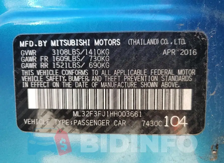 ML32F3FJ1HH003661 Photo# 13