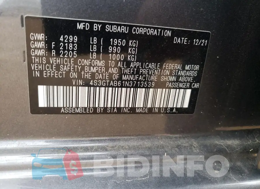 4S3GTAB61N3713539 Photo# 12
