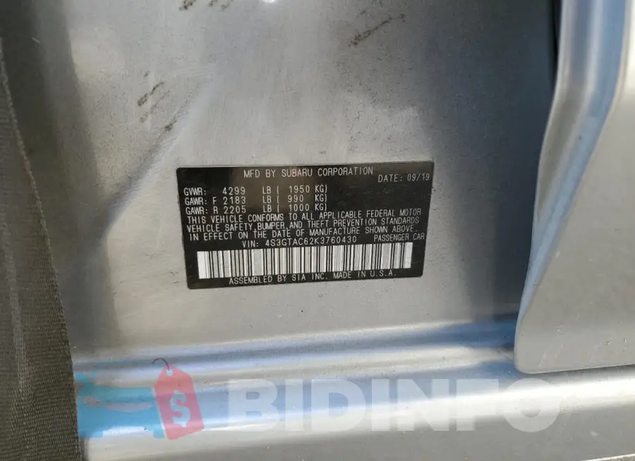 4S3GTAC62K3760430 Photo# 12